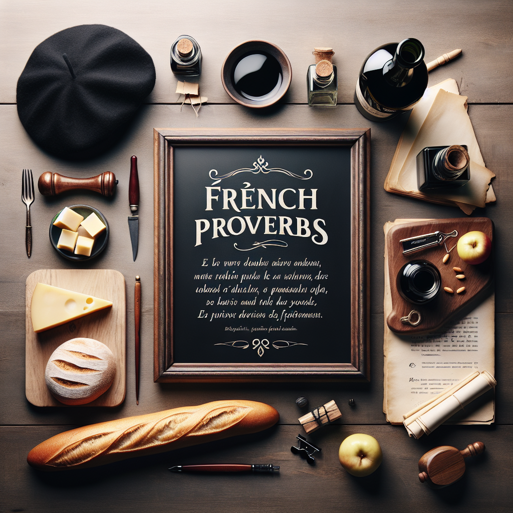 Illustration of French proverbs in a cultural setting