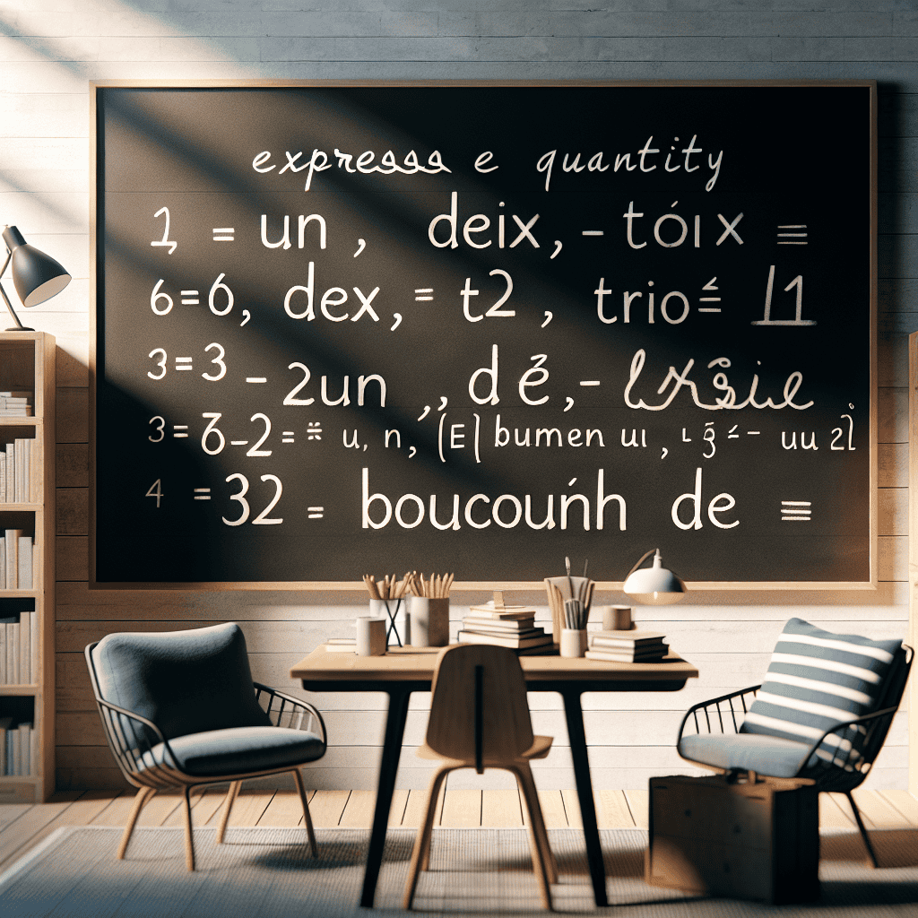 Image illustrating the concept of expressing quantity in French language