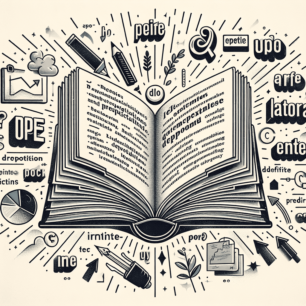 Illustration of prepositions and definite articles in English language