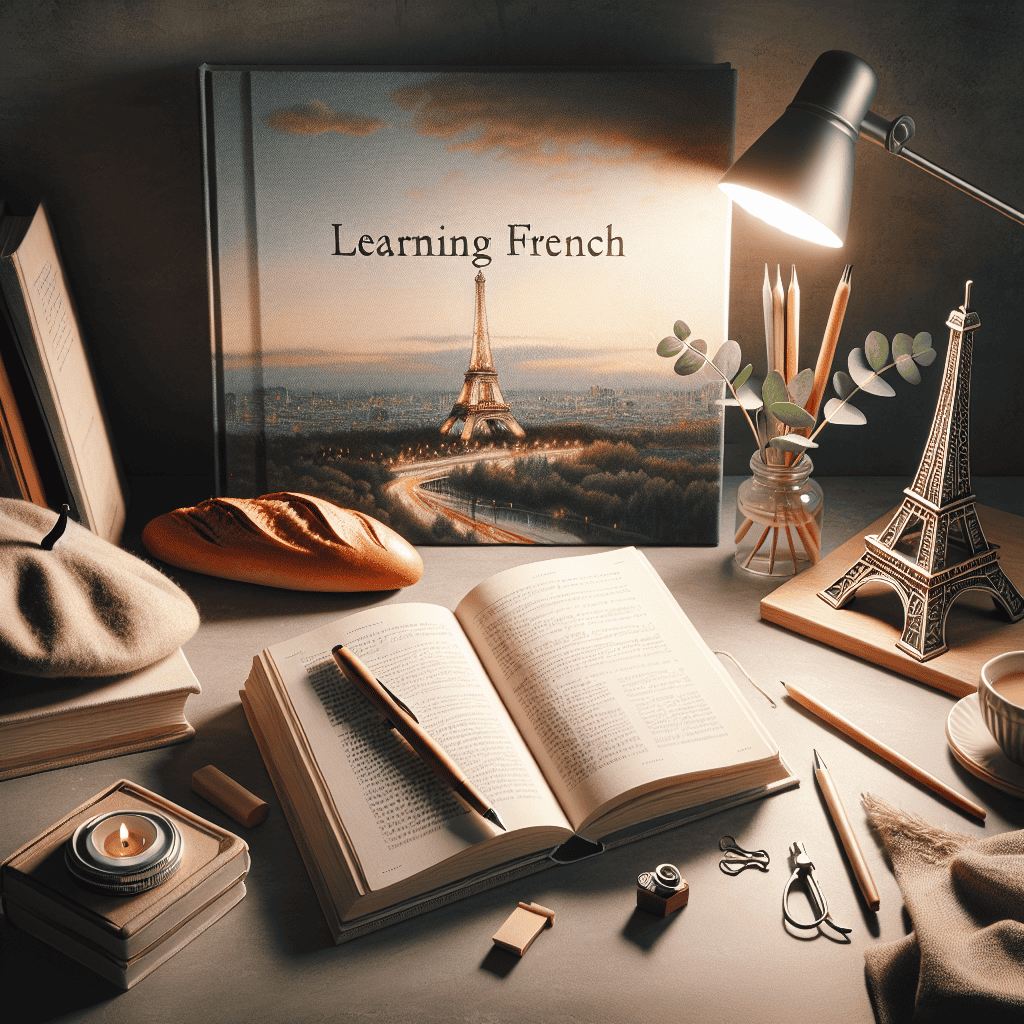 A minimal and clear image illustrating French language learning concept