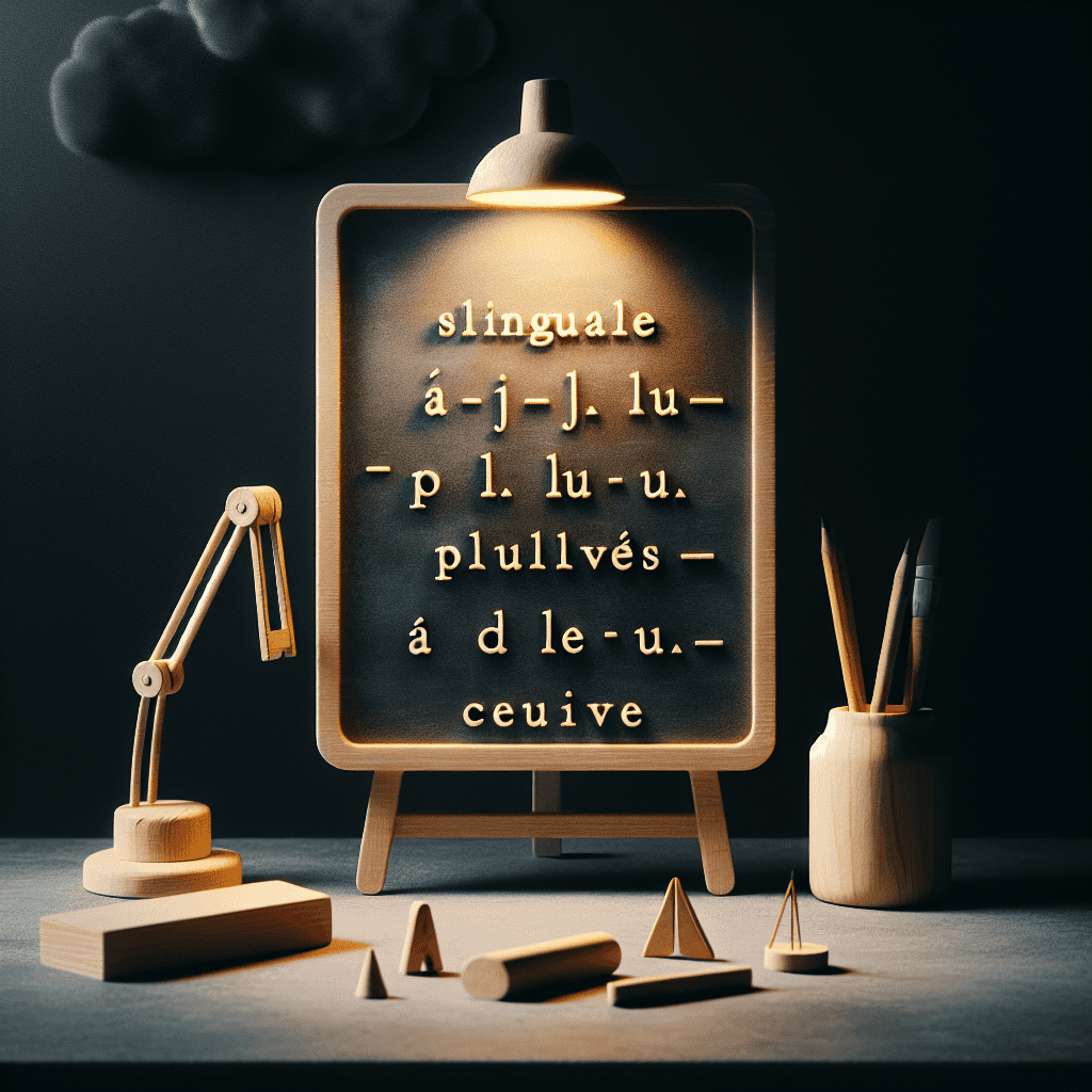 Minimal and clear image illustrating the concept of singular and plural adjectives in French