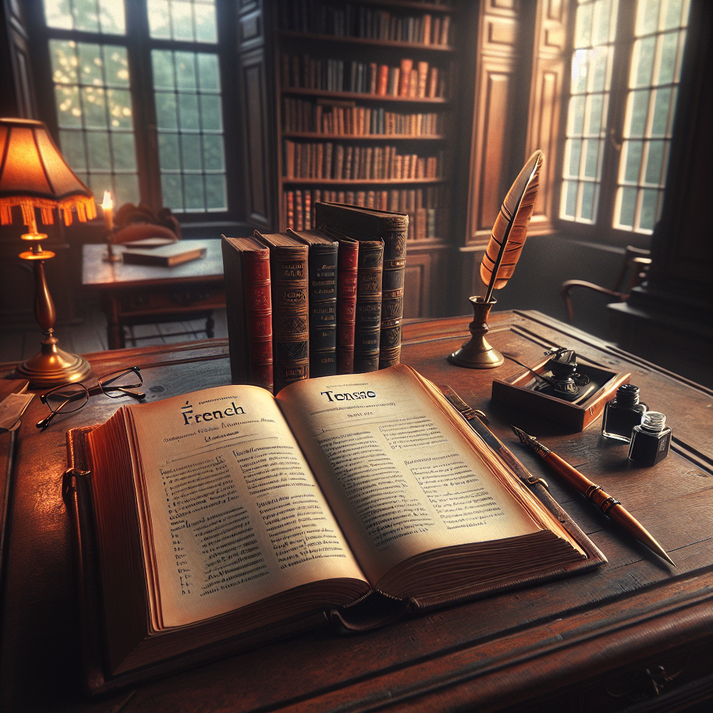 Minimal and clear image suitable for a WordPress blog article about French language tenses