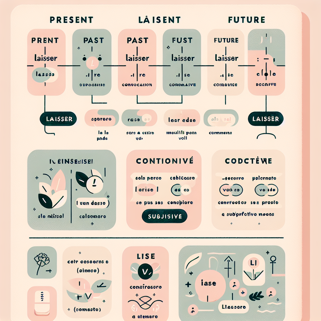 French verb 'laisser' conjugation and usage in different tenses and contexts