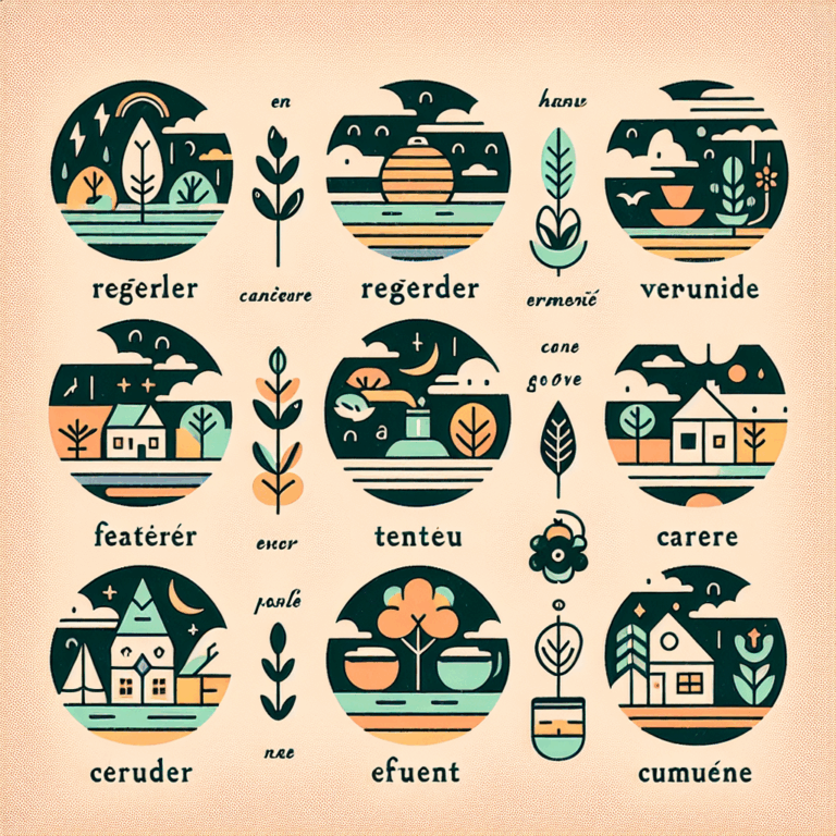 A minimal and clear image illustrating the concept of conjugating the French verb 'regarder' in different tenses and moods.