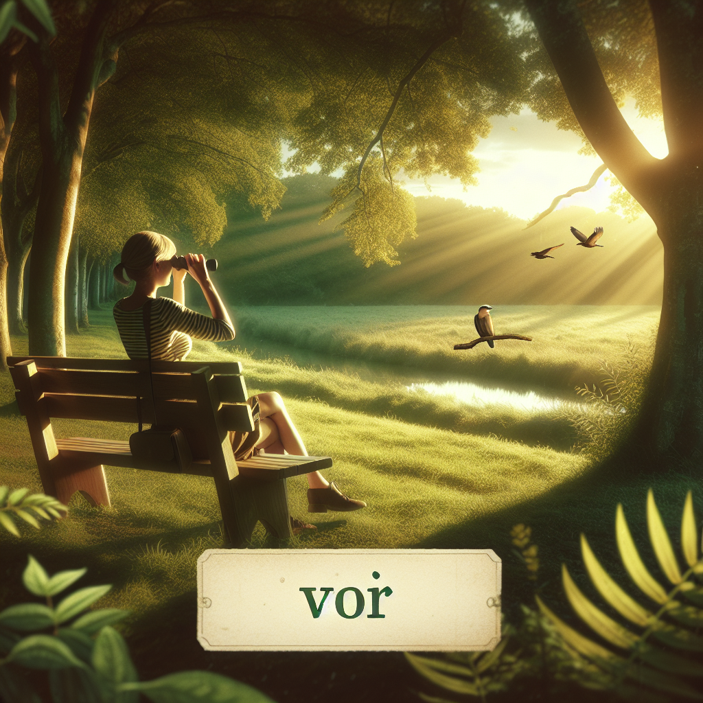 Minimal and clear image representing the verb 'voir' in French language