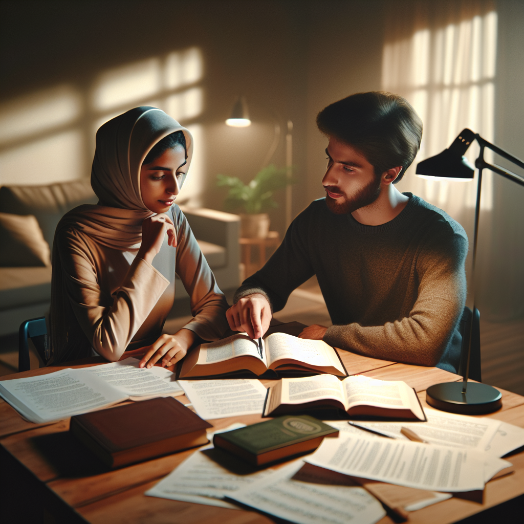 Illustration of a student and a private French tutor learning together