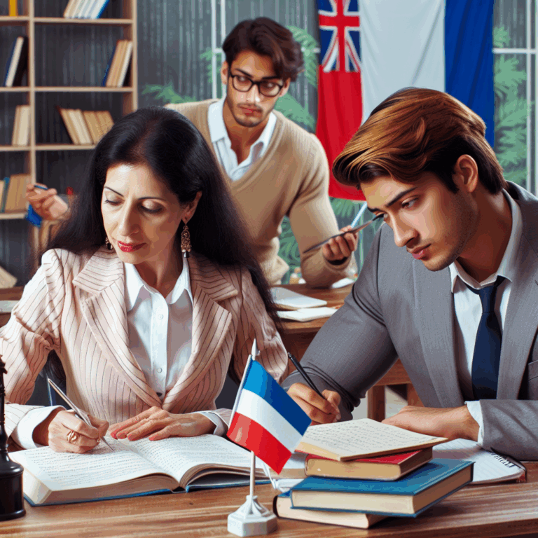 Private French language class with a teacher and student practicing conversation