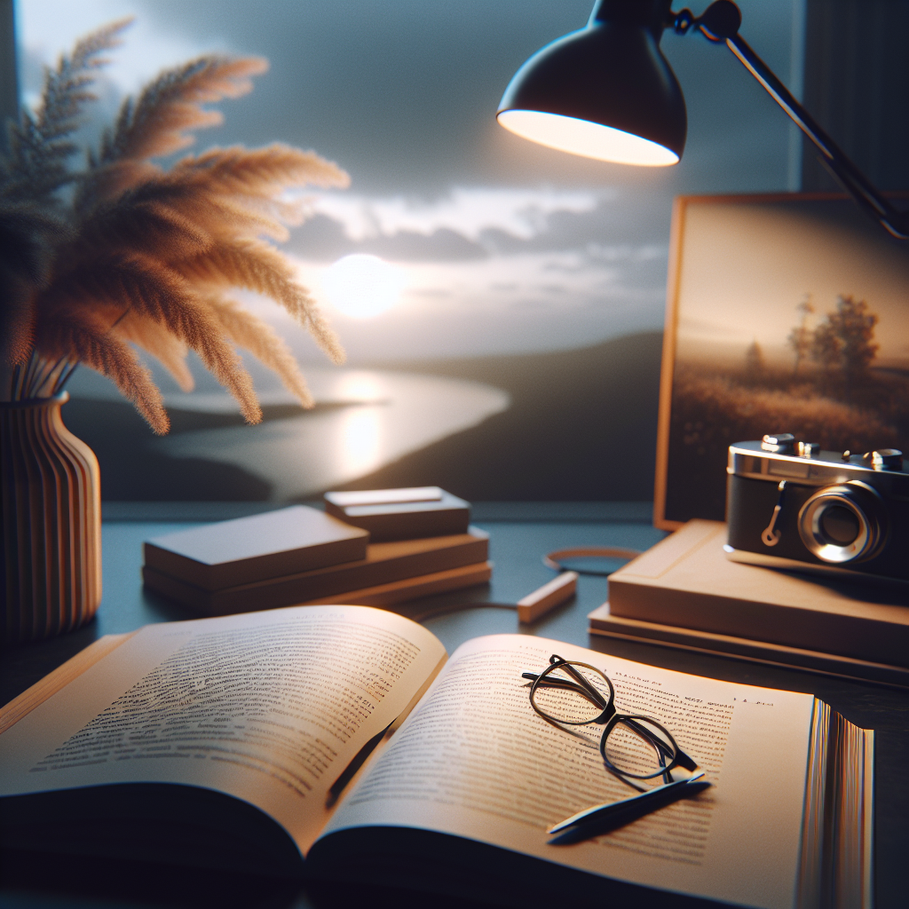 A minimalist and clear image representing French language learning resources with books, headphones, and a smartphone on a desk