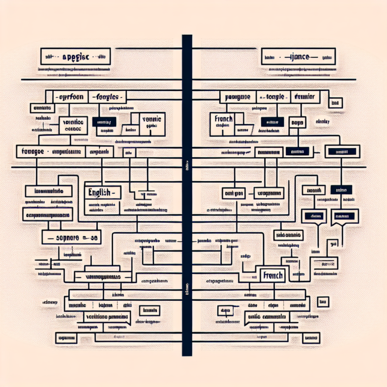 Comparison between French and English language structures
