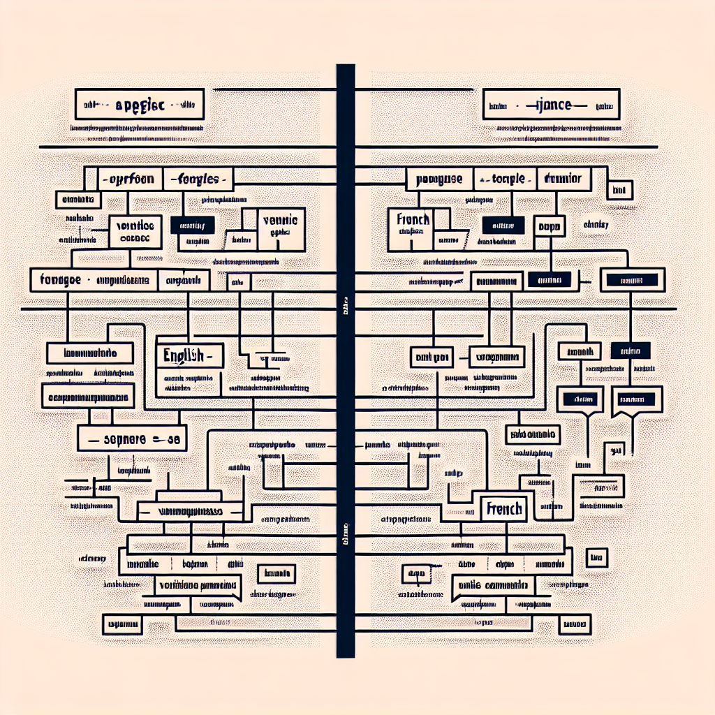 Comparison between French and English language structures