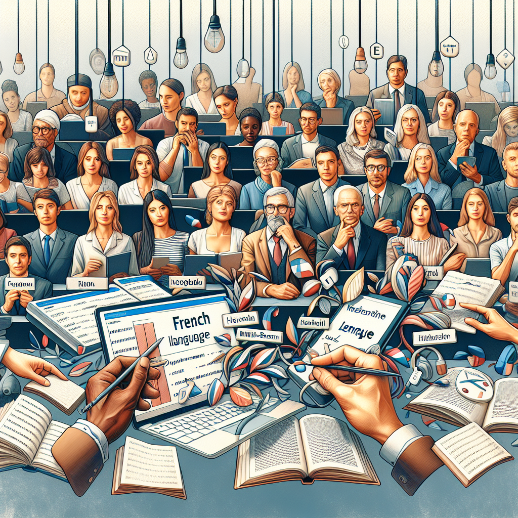 Image illustrating a structured French course with interactive learning methods and experienced instructors.