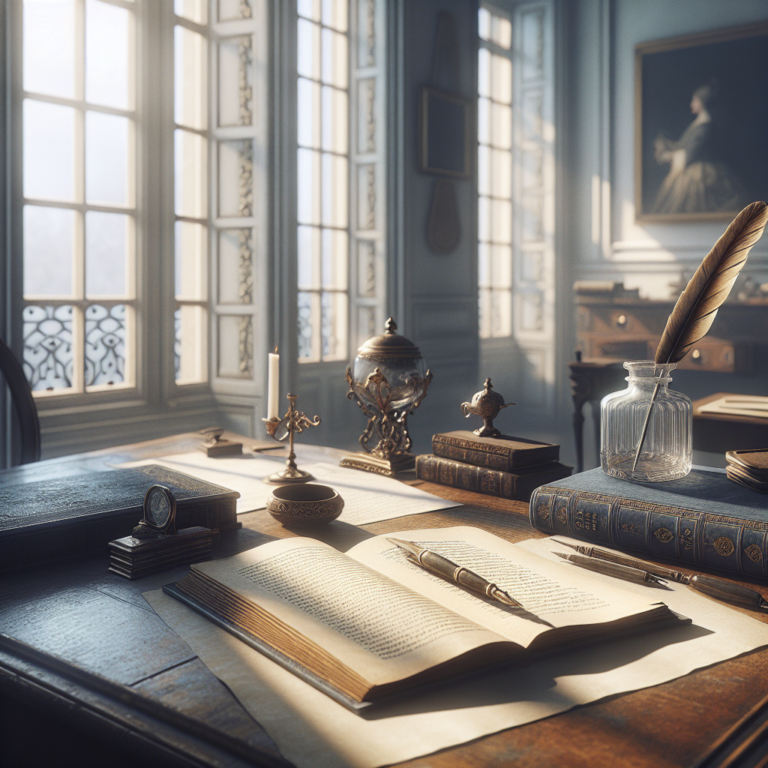 یک تصویر مینیمال و مفهومی برای مقاله نوشتن به زبان فرانسه