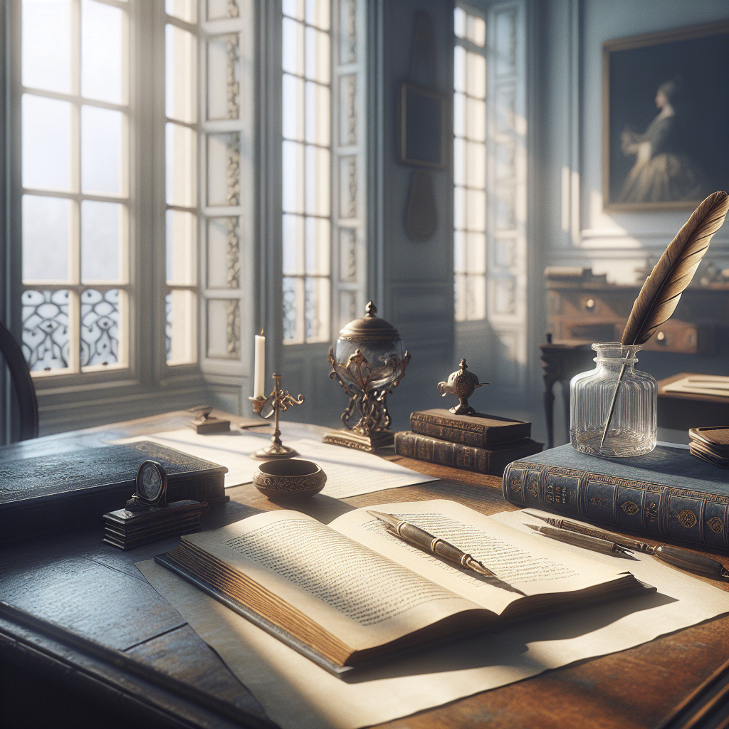 یک تصویر مینیمال و مفهومی برای مقاله نوشتن به زبان فرانسه