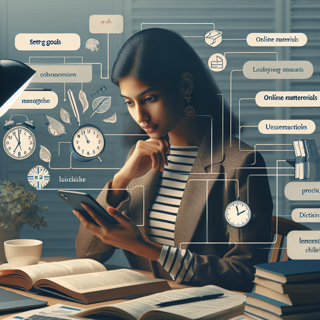 Person studying French and English languages simultaneously