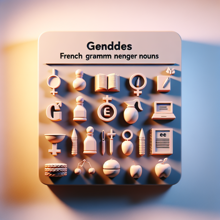 Illustration of a minimalist and clear setting showcasing elements of French gender nouns